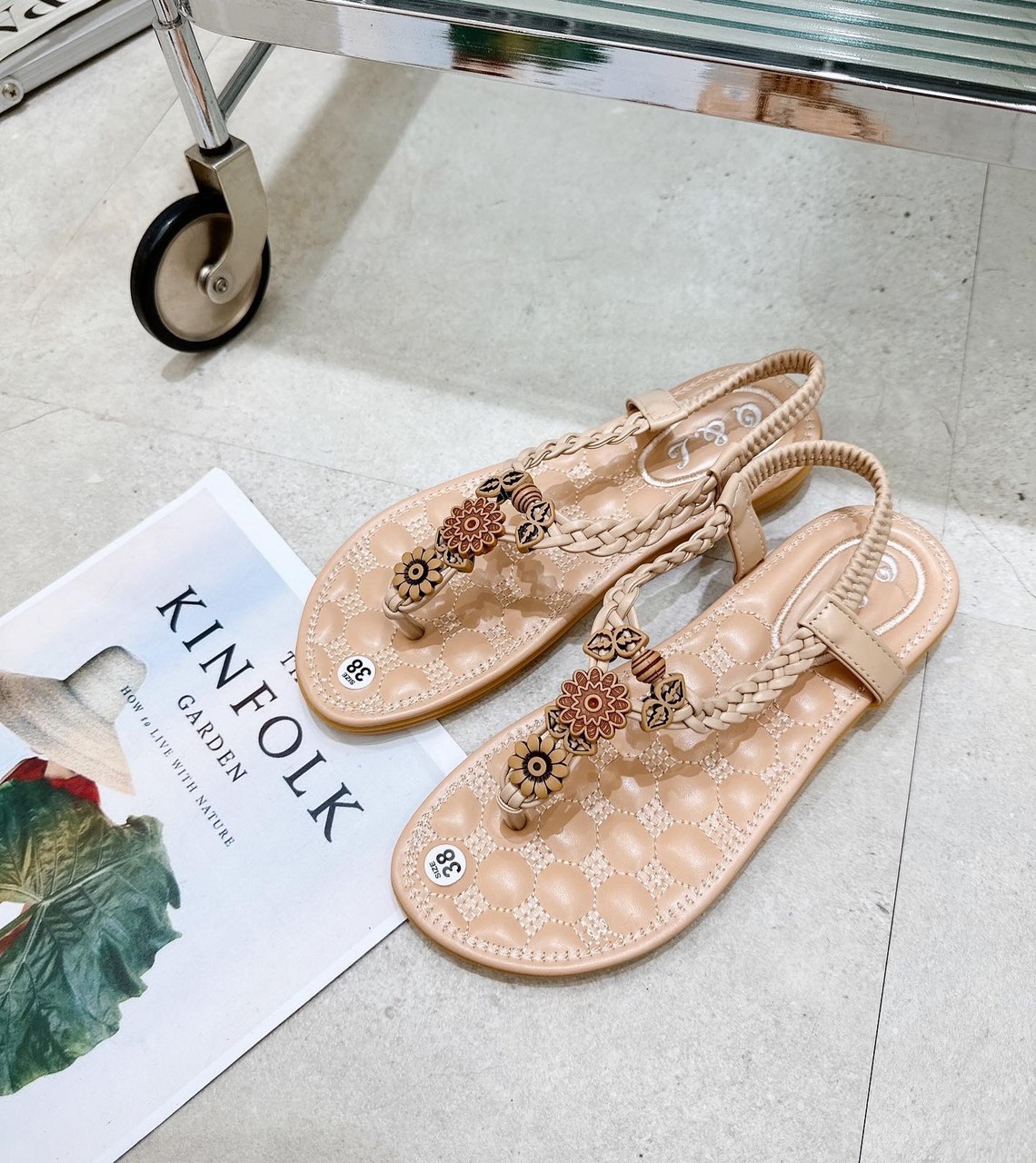 Dép sandal đính đá cao cấp - hình thật