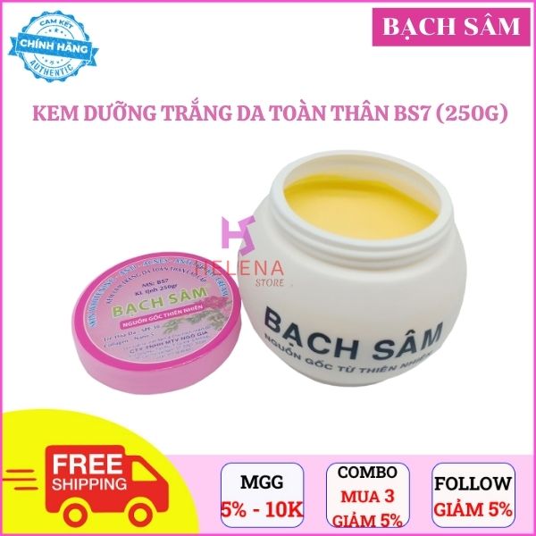 Kem body trắng da, kem dưỡng trắng da toàn thân bs7 bạch sâm trắng da, dưỡng ẩm