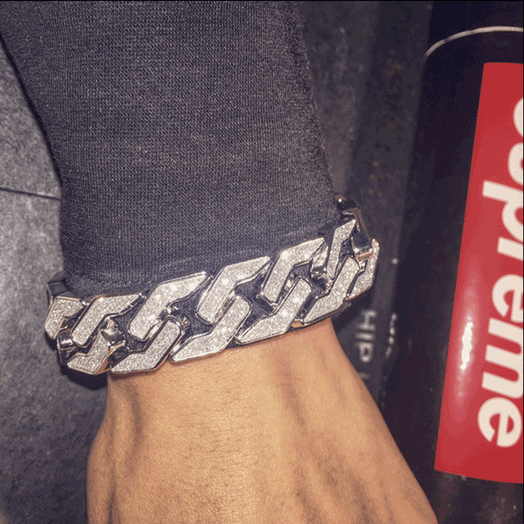 Lắc tay nam bạc đính đá nguyên chẩt cao cấp