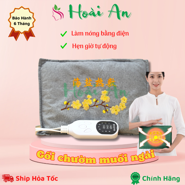 Túi chườm thảo dược nóng bằng điện | Túi chườm muối ngải cứu làm nóng bằng điện | Gối chườm ngải thảo dược