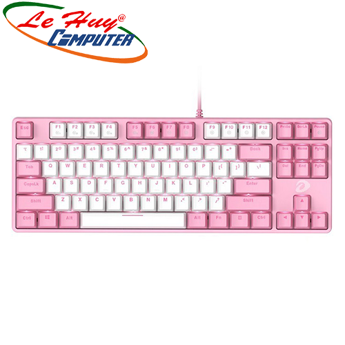 Bàn phím cơ dareu ek87 pink white multi led brown/red/blue switch