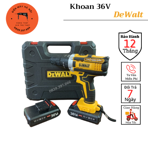 Máy khoan pin dewalt 36V 3 chức năng, 100% lõi đồng tặng bộ phụ kiện 24 chi tiết Hàng Cao Cấp