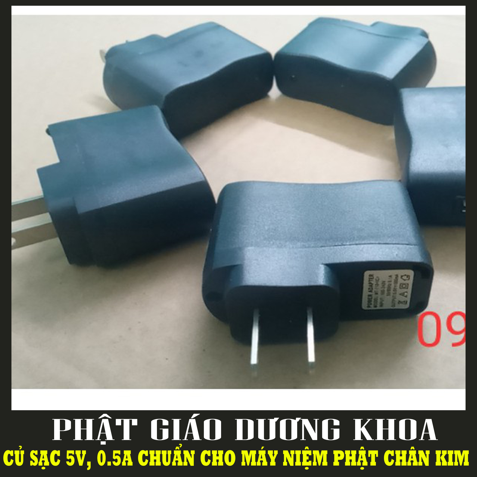 Cốc sạc đen cho máy nghe pháp máy niệm phật củ sạc adapter 5v 0.5a chuẩn cho máy nghe nhạcđài chạy thẻ