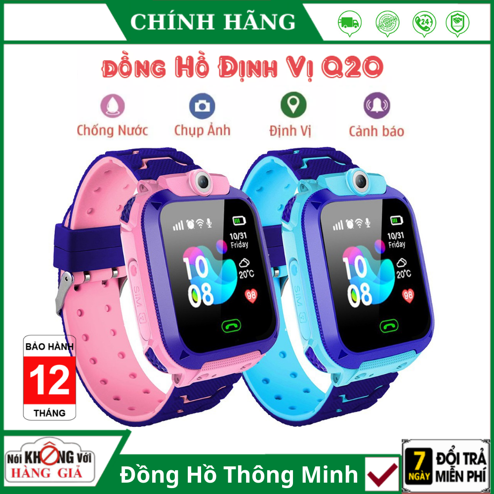 Đồng hồ thông minh định vị trẻ em Q12 nghe gọi 2 chiều lắp sim 4G chống nước Ip68 có tiếng việt