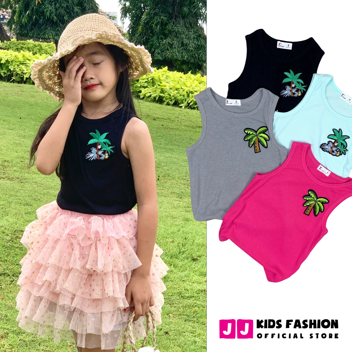 Áo ba lỗ bé gái, áo phông bé gái thiết kế cao cấp cộc tay full size | FREESHIP MAX - JJ Kids Fashion