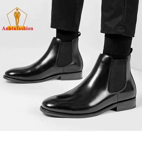 Giày Chellsea Boots Nam Classic, giày cao cổ đen đế khâu chắc chắn