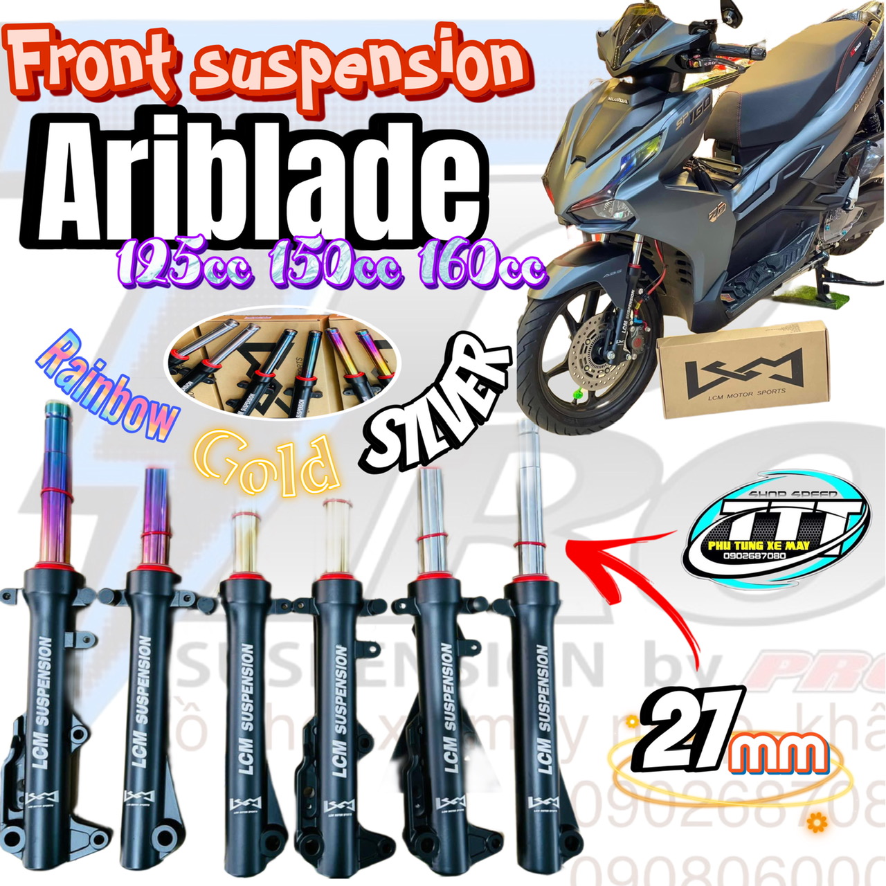 phuộc trước [ giảm sóc LCM ] AB125 / AB150 / AB160 CÁC ĐỜI ABS