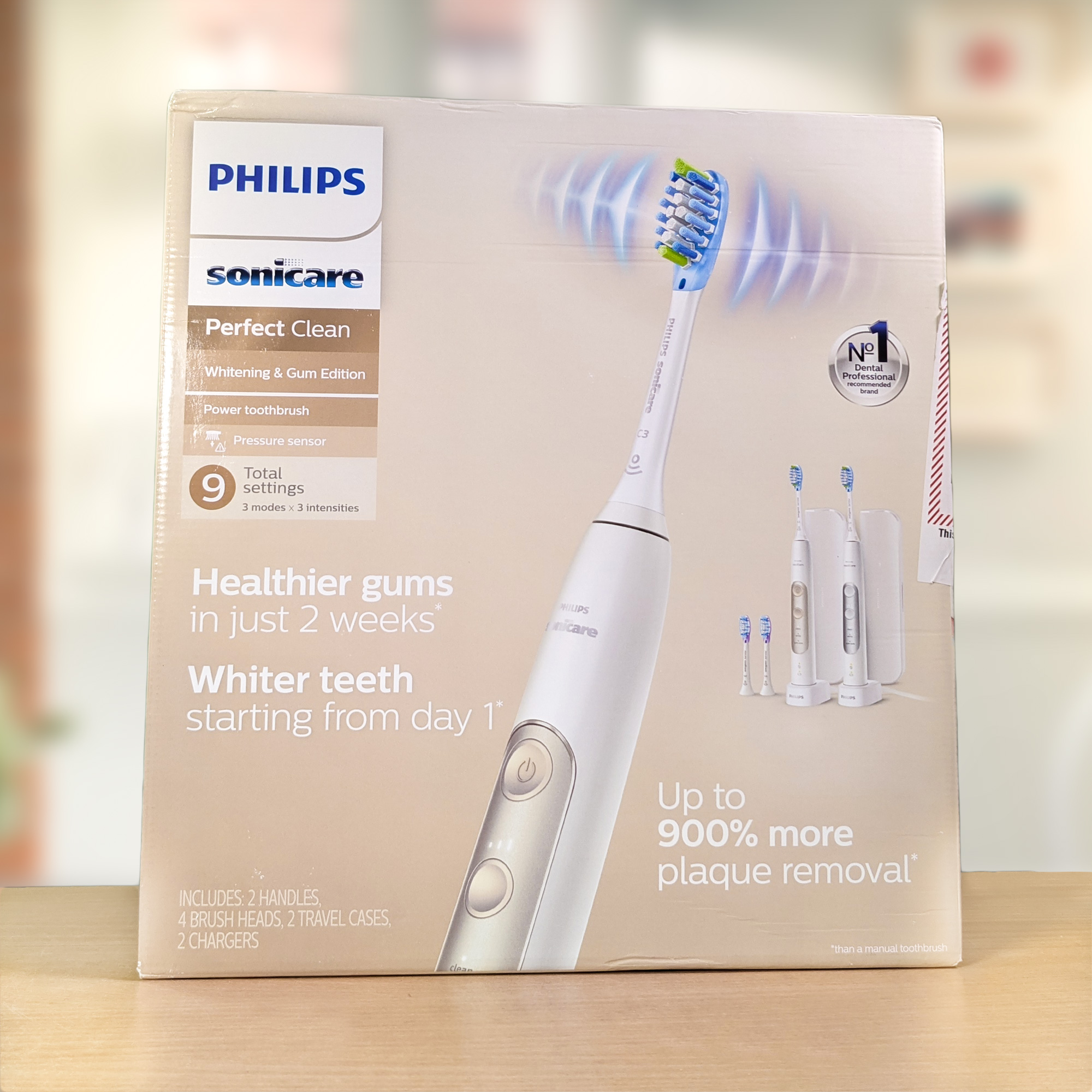 Bộ đôi 2 bàn chải điện Philips Sonicare Perfect Clean (hàng Mỹ)