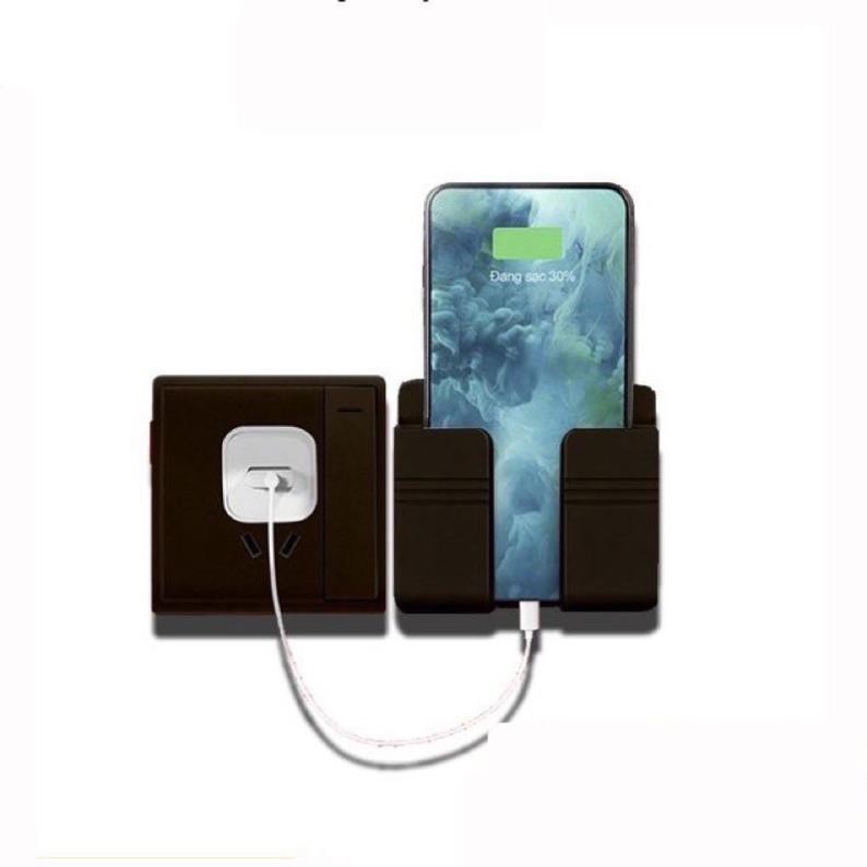 Kệ dán tường để điện thoại, remote - giá đỡ sạc điện thoại thông minh đa năng tiện lợi