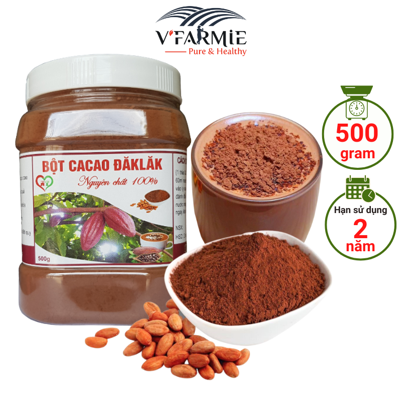 Bột ca cao nguyên chất Đaklak hộp 500g
