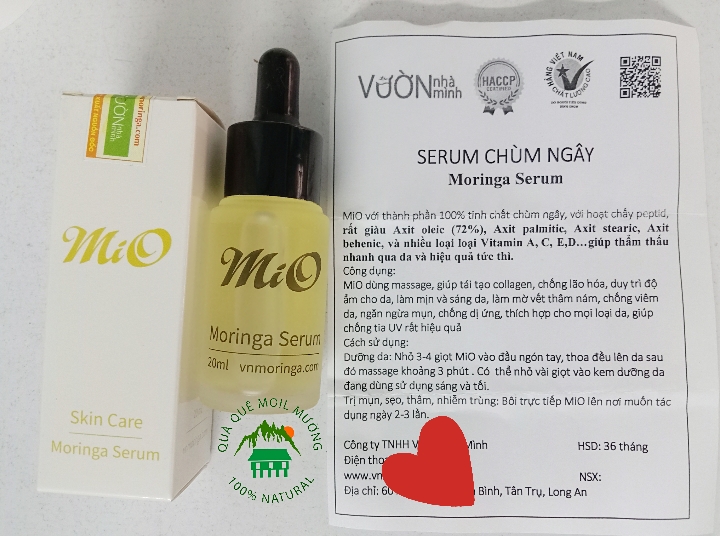 Serum chùm ngây mio - moringa serum vườn nhà mình, long an lọ 20ml