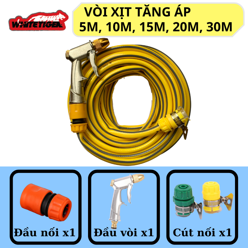 Vòi phun nước tưới cây thông minh làm sạch mọi thứ bằng nước áp lực cao với nhiều chế độ (Loại 10 mét dây thường)