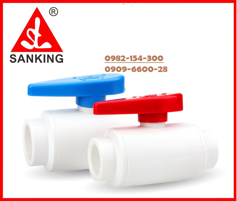 Sanking van nước, van khóa, pvc cao cấp, 20mm-25mm-32mm-40mm sanking