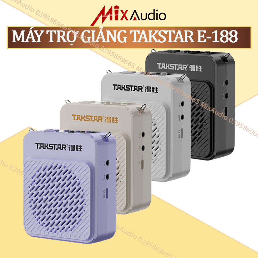 Máy trợ giảng takstar e188, công suất 10w, thời gian sử dụng lên tới 15h, bluetooth 5.0, loa nhỏ nhẹ, giành cho giáo viên, hướng dẫn viên