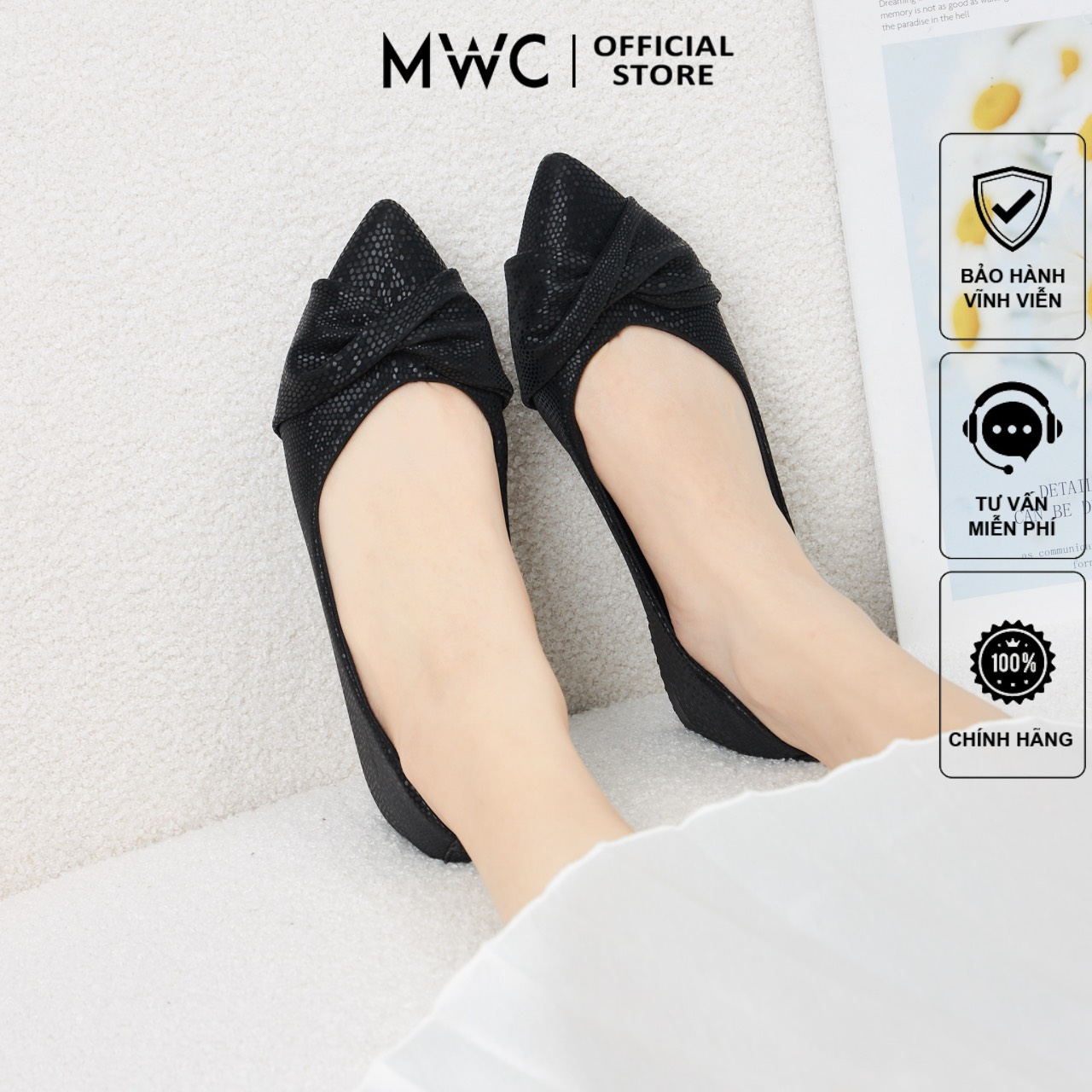 Giày Búp Bê Thời Trang MWC Giày Búp Bê Xoắn Nơ Xinh Xắn Trẻ Trung Siêu HOT NUBB- 2236