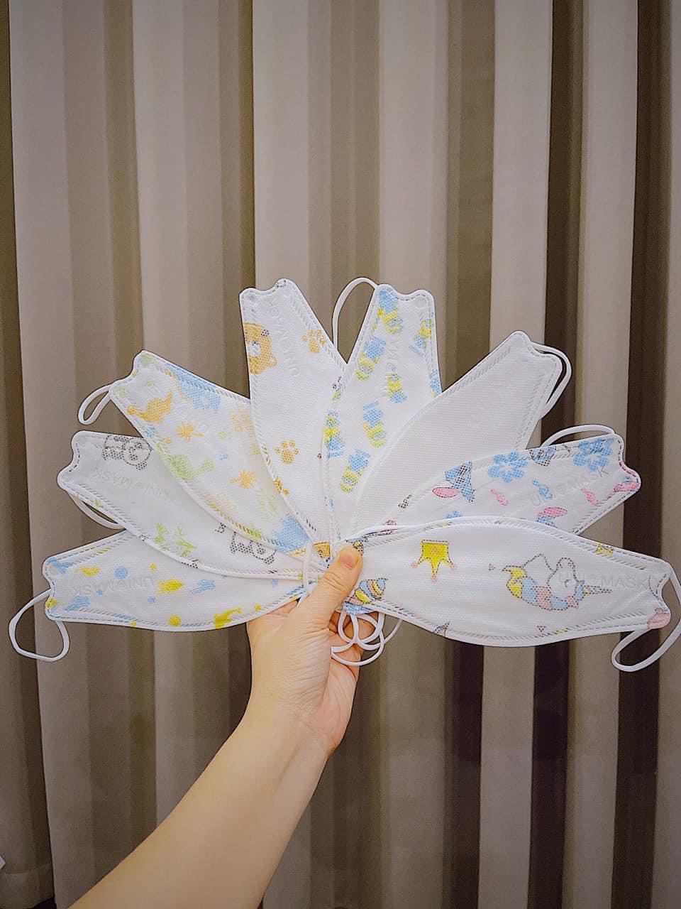 Combo 50c khẩu trang 4d kf94 unimask chính hãng cho bé