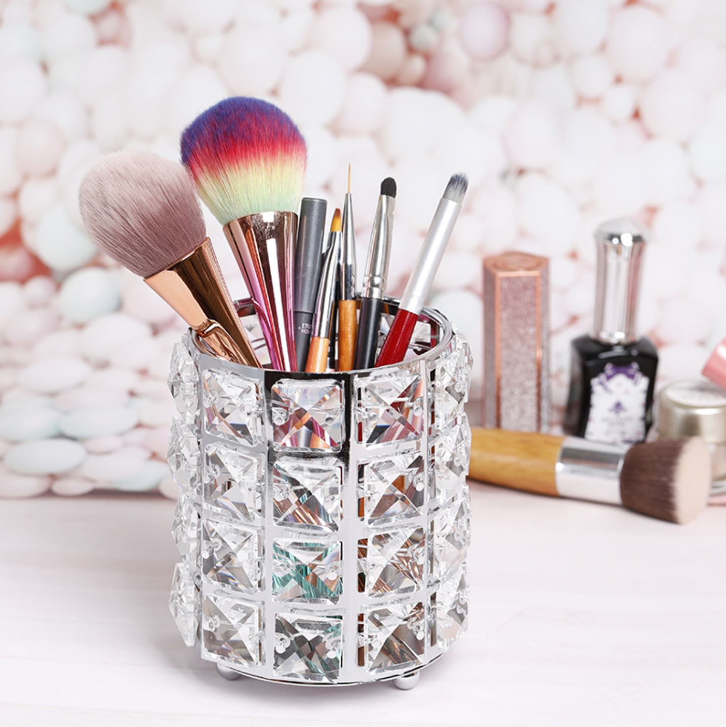 Cốc đựng cọ thủy tinh siêu sáng - Mini Nails