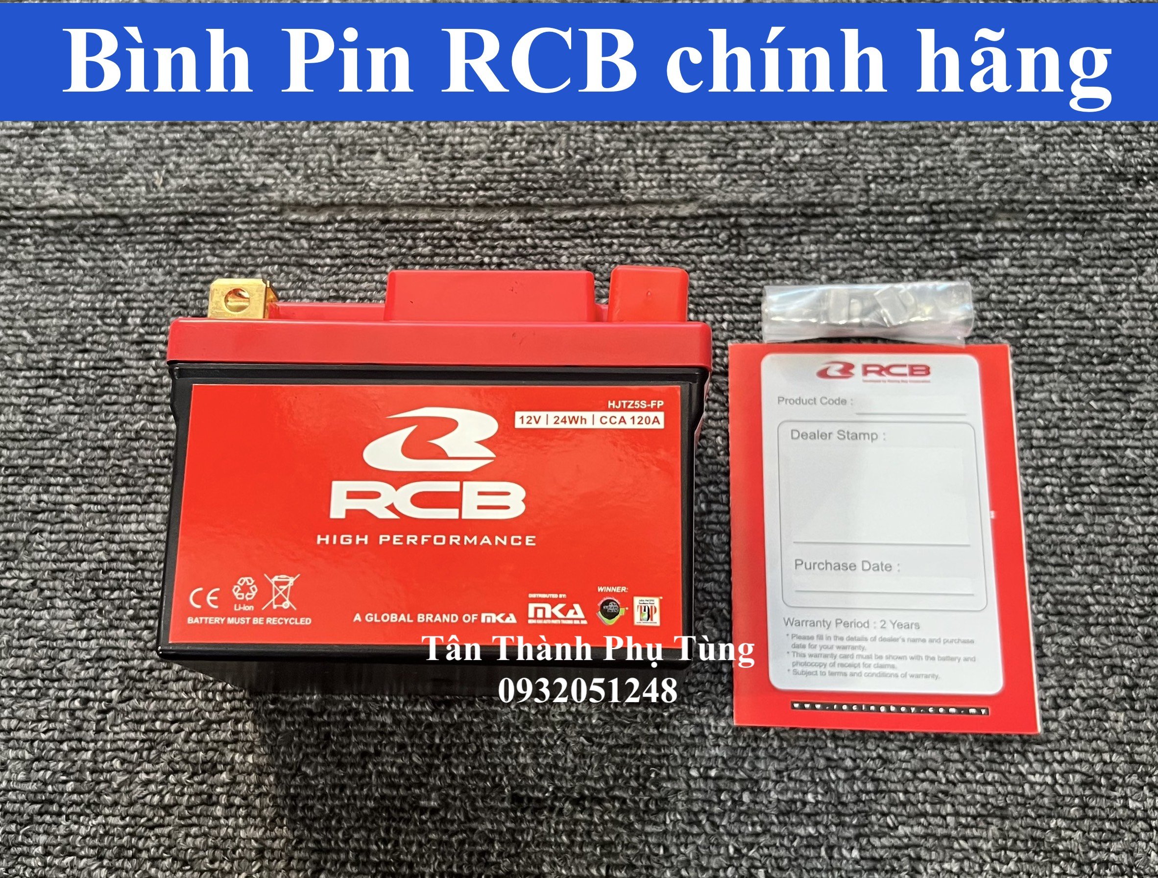 Bình pin rcb chính hàng, 1 đổi 1 trong 1 năm