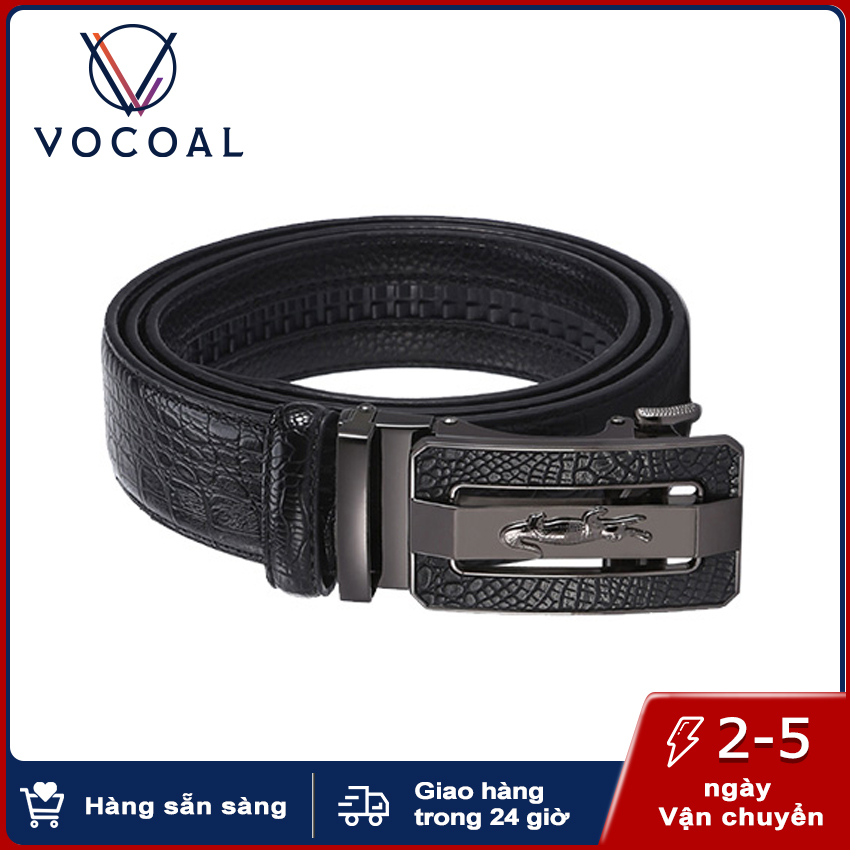 Vocoal Thắt lưng nam Thắt lưng nam thời trang Thắt lưng nam da thật Thắt lưng da cá sấu Nguyên miếng da cá sấu Thắt lưng tự động hàng hiệu Sang trọng chất lượng cao Dây đeo kinh doanh cho nam