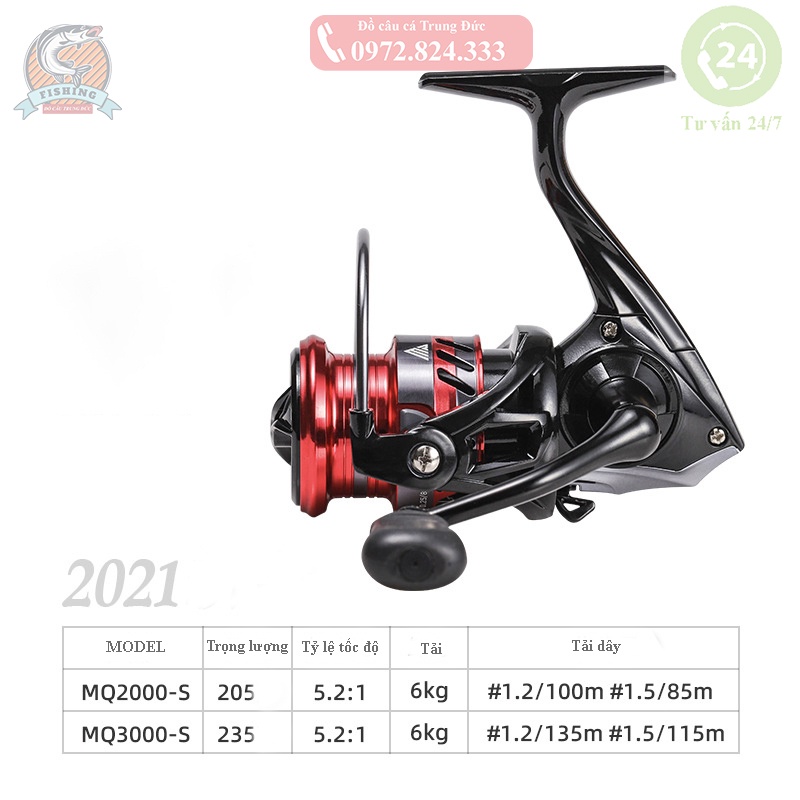 [Chuyên Lure] Máy câu cá đứng lure FISHMX kim loại cối nông MQS2000, 3000 phiên bản cao cấp 2021 giá rẻ