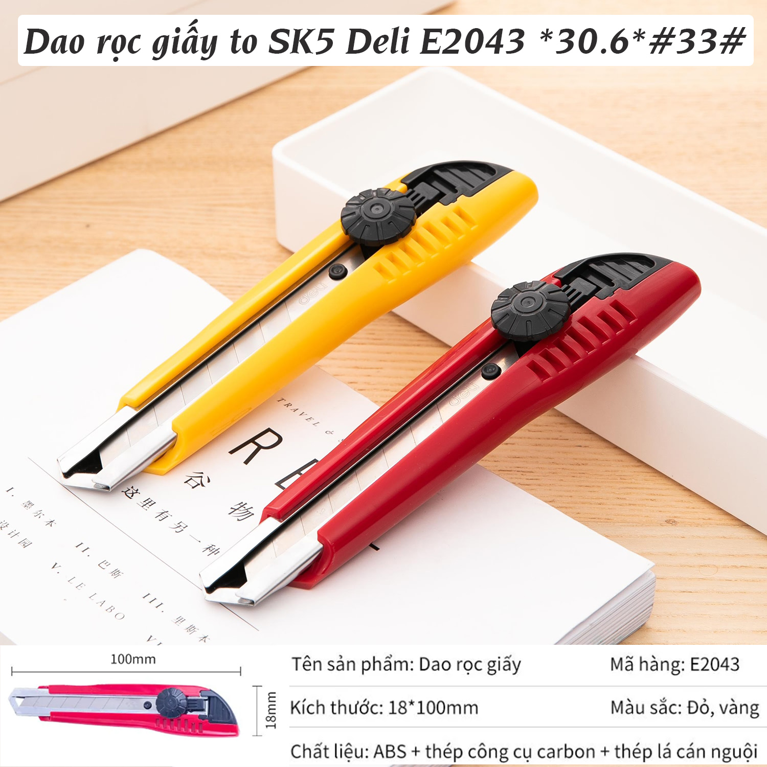 (1 Cây) Dao Rọc Giấy Đại Deli E2043