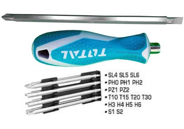 Bộ tuốc nơ vít đa năng 18 chi tiết total tht250236