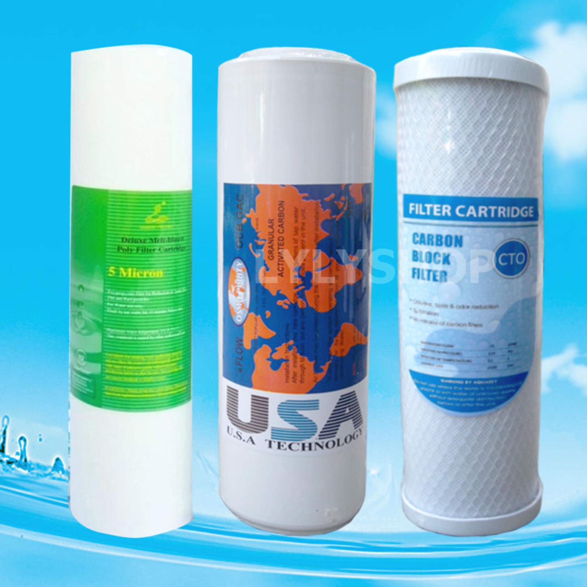 Trọn Bộ Lõi Lọc Nước Đa Năng, Dùng Cho Máy Kangaro, RO Thế Hệ Mới, Tiêu Chuẩn M - Lõi lọc nước số 1, 2, 3 ( White)