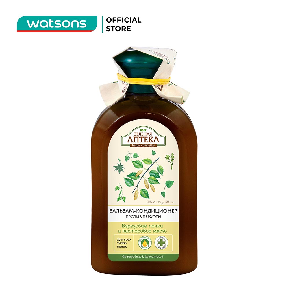 Dầu xả zelenaya apteka giảm gàu nụ bạch dương và dầu thầu dầu 300ml