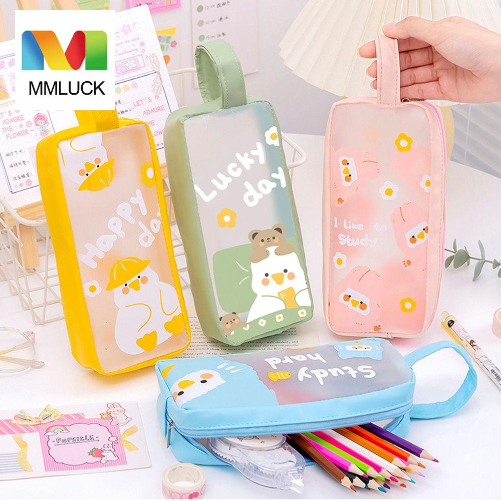Hộp bút hoạt hình MMLUCK dung tích lớn đựng dụng cụ học tập đựng đồ trang điểm chống thấm nước -INTL