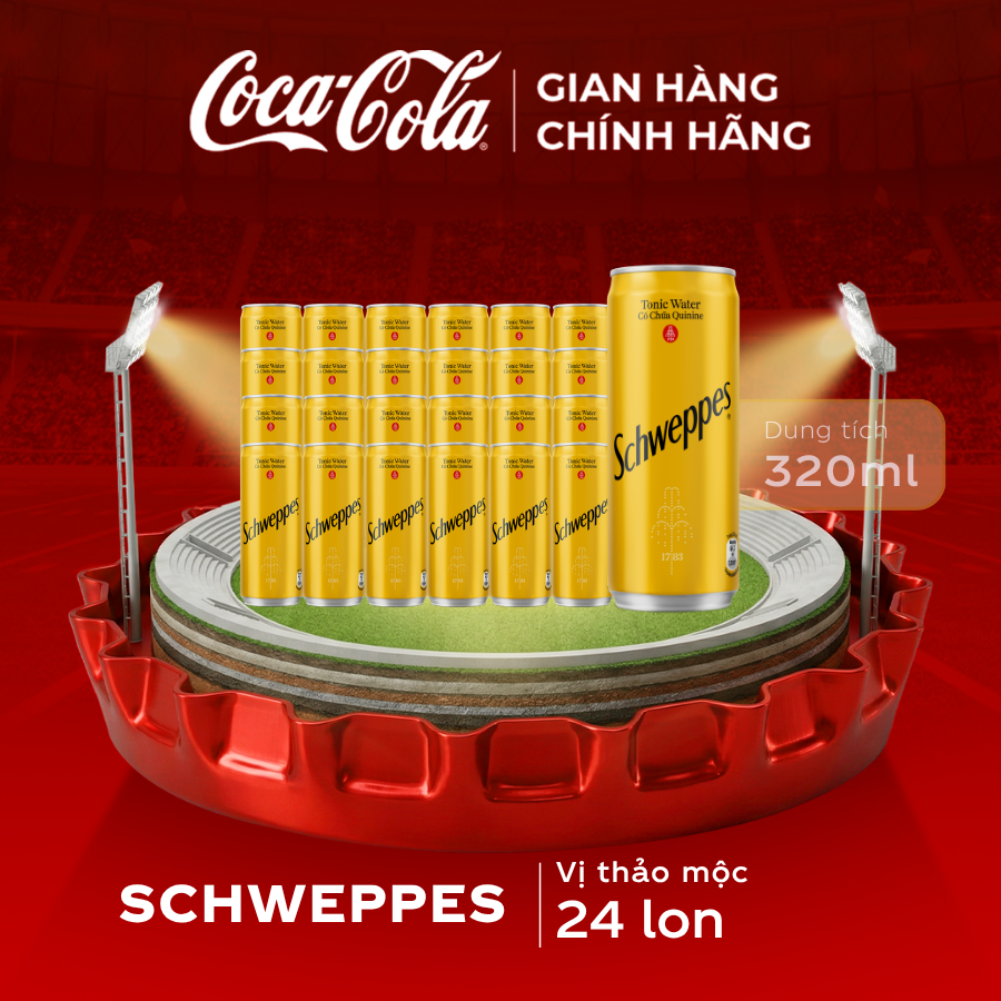 [SIÊU SALE ] Lốc 24 Lon Nước giải khát Schweppes Nước Tonic 320ml/Lon Sale 5.5 Coca-Cola Chính Hãng_LD