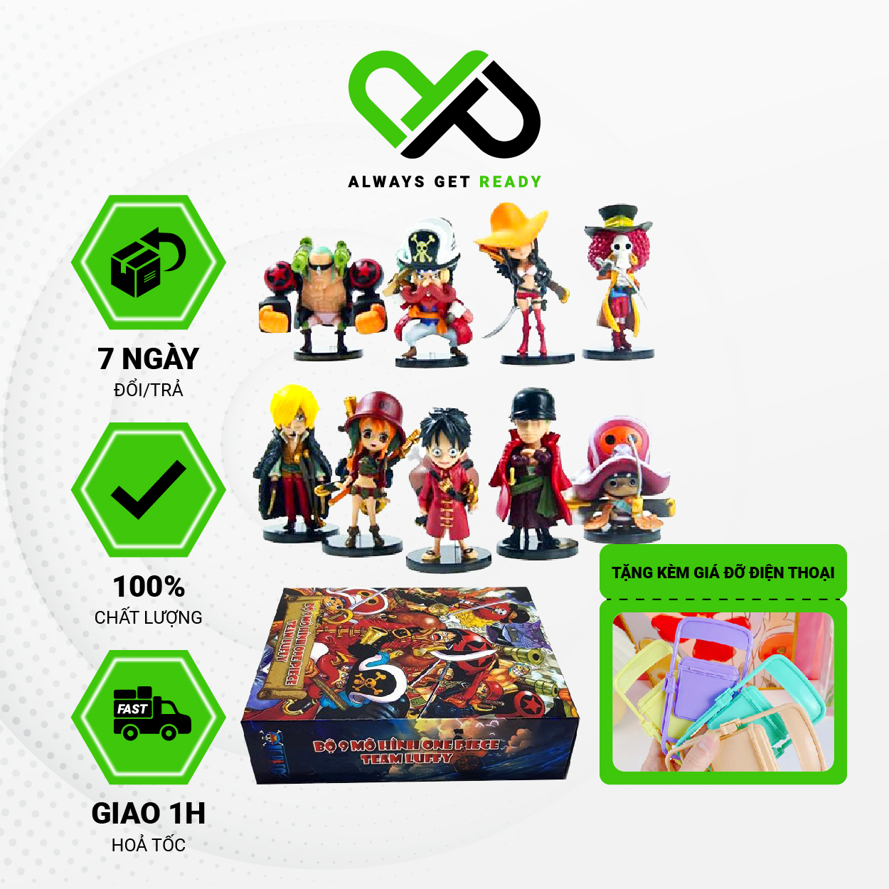 Combo bộ 9 mô hình one piece - team luffy đủ 09 nhân vật