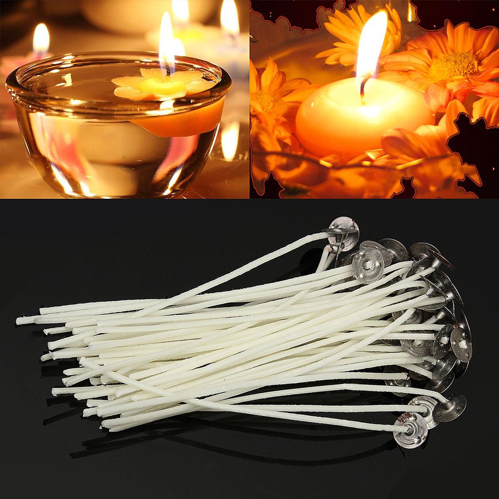 Combo 10 đến 40 Tim Bấc nến cotton dài nhiều size 9 đến 11cm kẹp đế sẵn Inbox shop để chọn chiều dài size 9293store