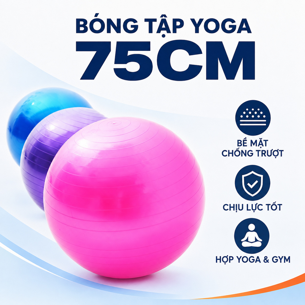 Bóng Tập Yoga Gym 75cm Siêu Bền