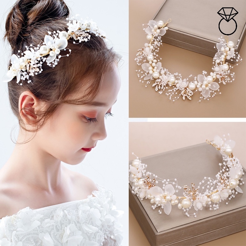 ❒▪ lj8.6 vòng hoa đội đầu kiểu công chúa dễ thương cho bé gái