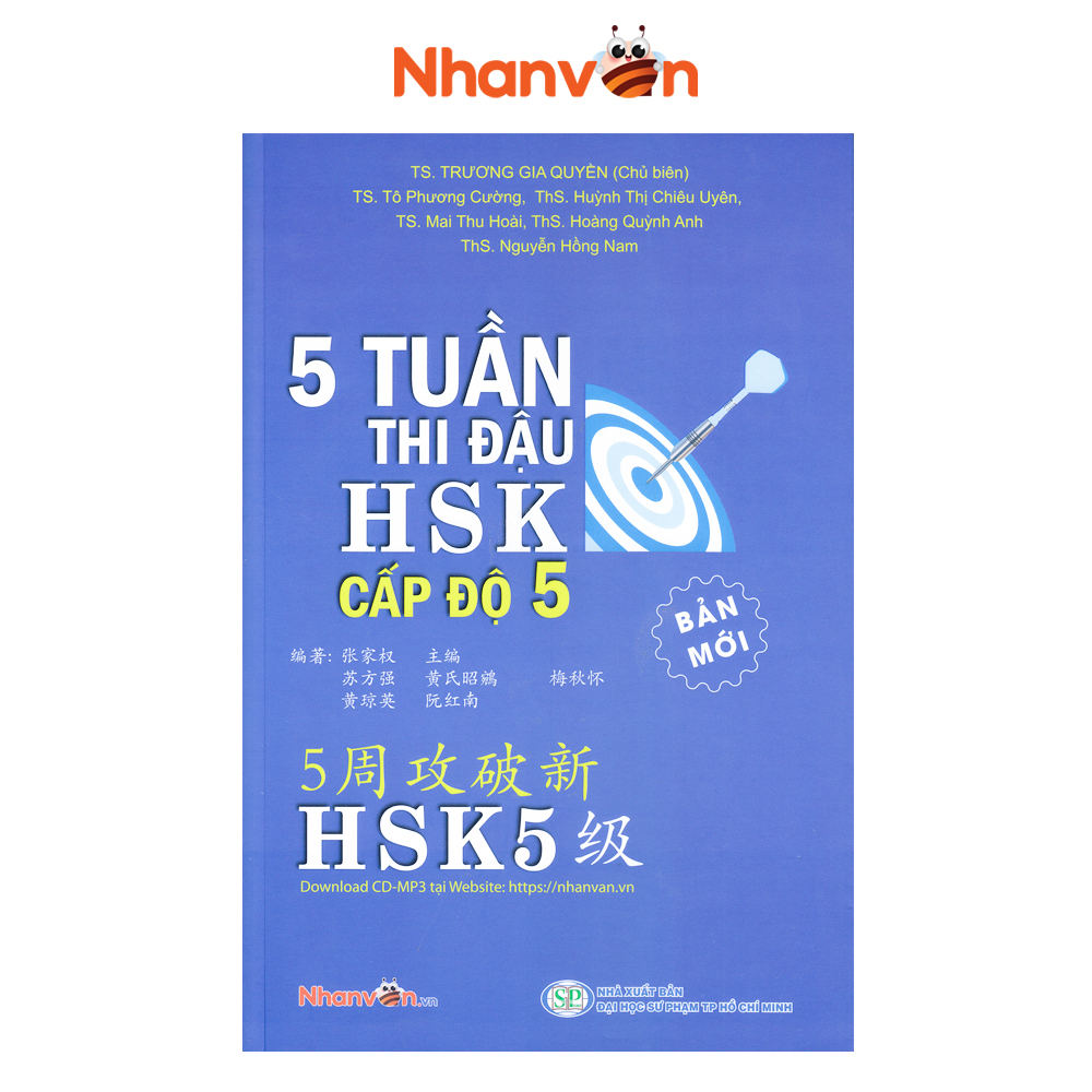Sách - 5 Tuần Thi Đậu HSK Cấp Độ 5 - Sách luyện thi tiếng Hoa  độc quyền Nhân Văn