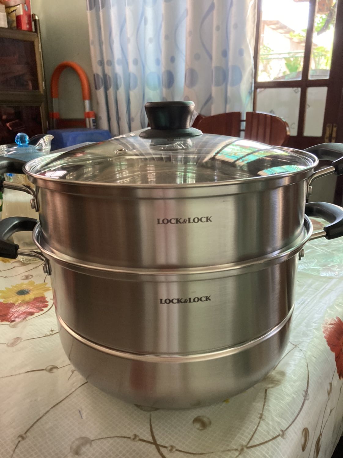 Bộ nồi luộc, hấp đa năng 2 tầng và 3 tầng bằng inox 304 chính hãng lock&lock , đáy từ