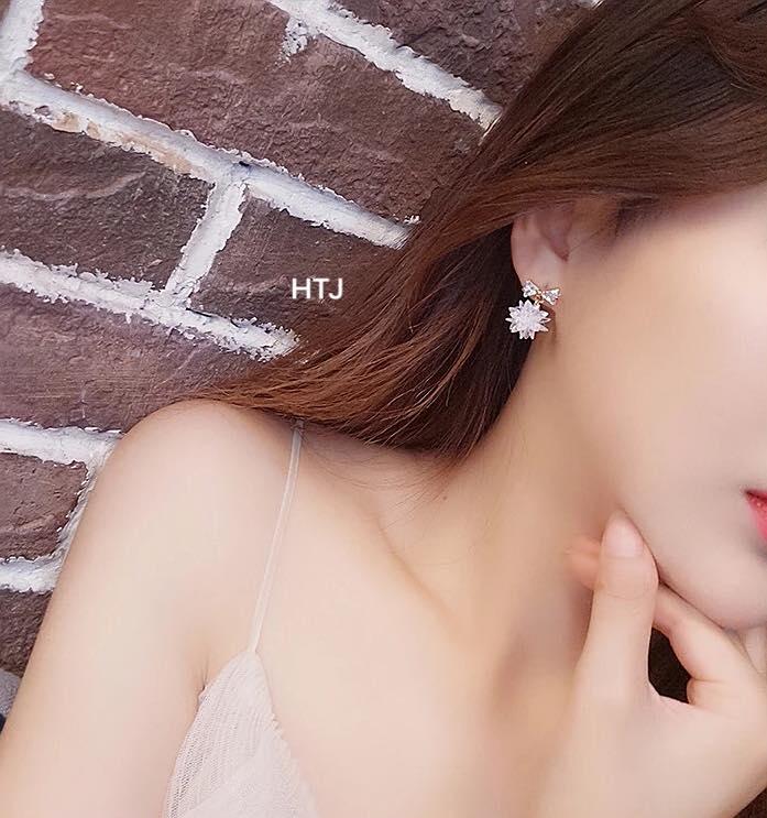 Bông tai bông tuyết bạc ta BT108