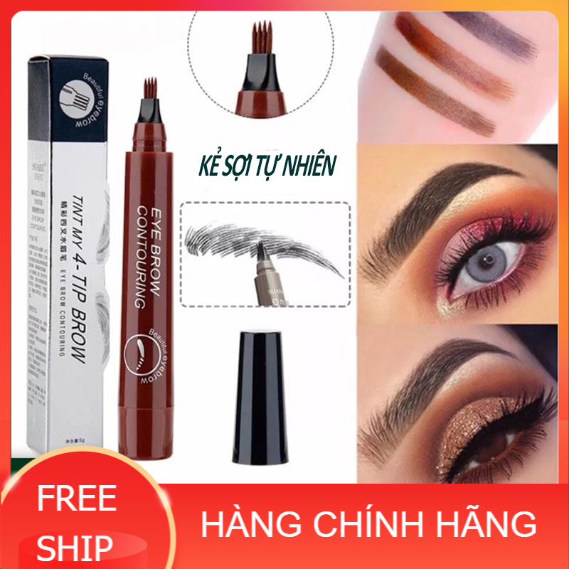 Bút chì kẻ lông mày phẩy sợi 4D, Đầu bút 4 điểm mảnh độc đáo, lâu trôi, chống nước dụng cụ trang điểm makeup chuyên nghiệp [ HOA VIỆT SHOP ] A8