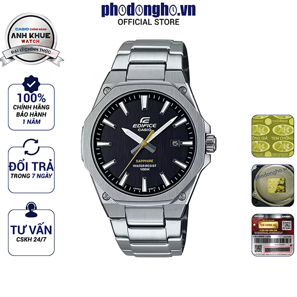 Đồng hồ nam dây kim loại edifice casio anh khuê efr-s108d-1avudf