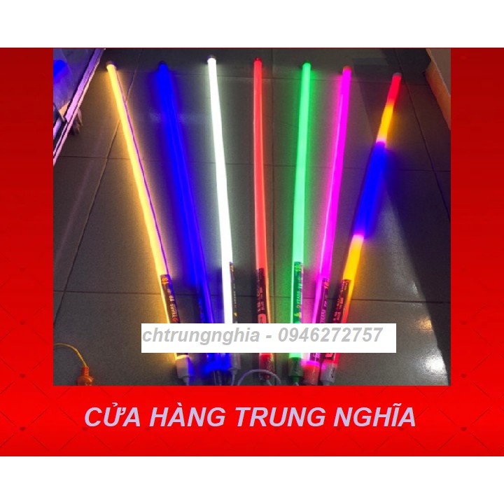 Bóng tuýp led t8 60cm - 220v - chống nước - 9w, có phích cắm. nhiều màu sắc