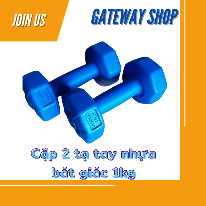 Cặp 2 tạ tay nhựa bát giác 1kg