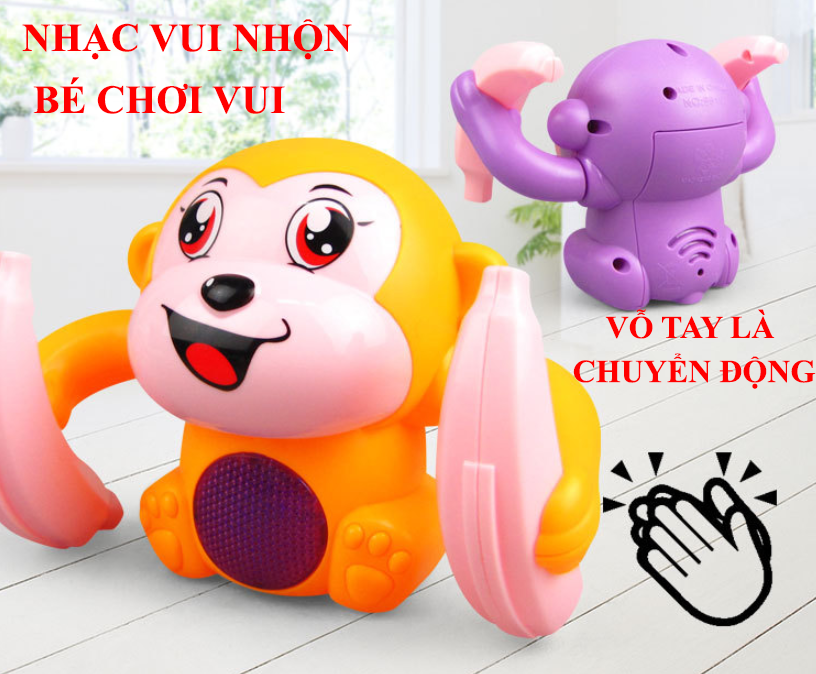Đồ chơi khỉ nhảy múa nhạc vui nhộn cảm ứng bằng âm thanh kích thích bé phát triển (tặng kèm pin)