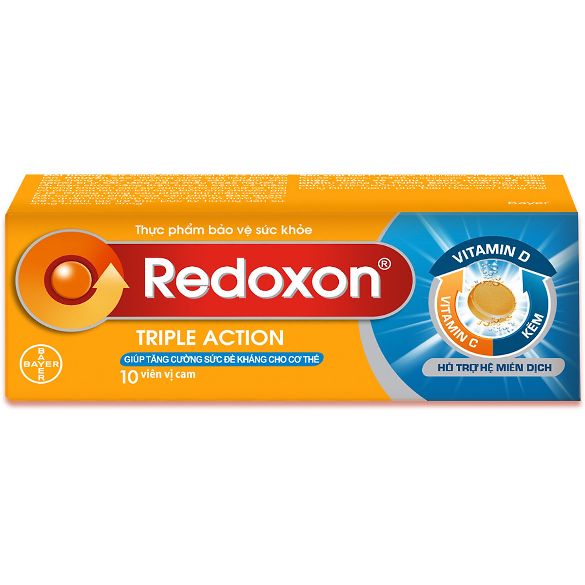 Bộ 2 Viên sủi bổ sung Vitamin C, D, và Kẽm Redoxon Triple Action 10 viên