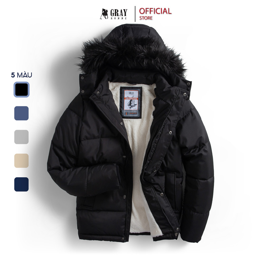 Áo Khoác nam, Phao Nam GrayHomme (6 màu), Chần Bông Chống Nước Cao Cấp, Siêu Nhẹ, Siêu Ấm, fom Ôm Vừa Trẻ Trung (CF2001)