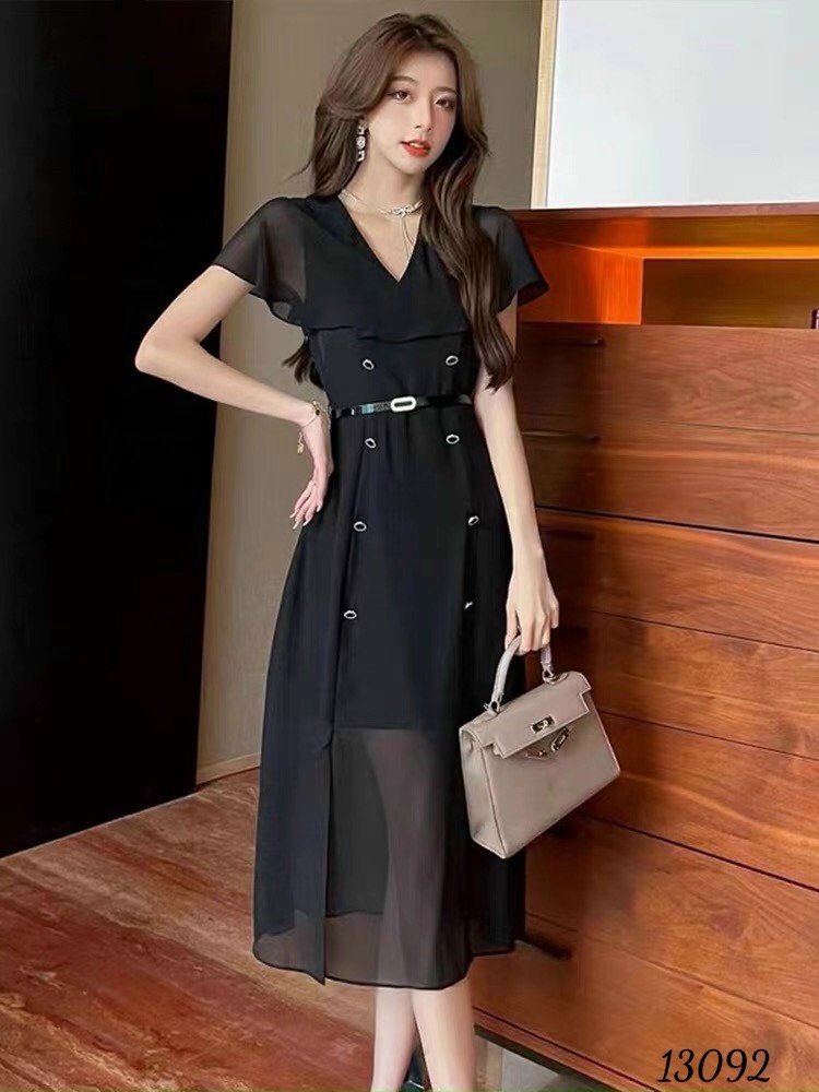 Váy đầm thiết kế voan 2 lớp , đầm dự tiệc voan tặng kèm nịt