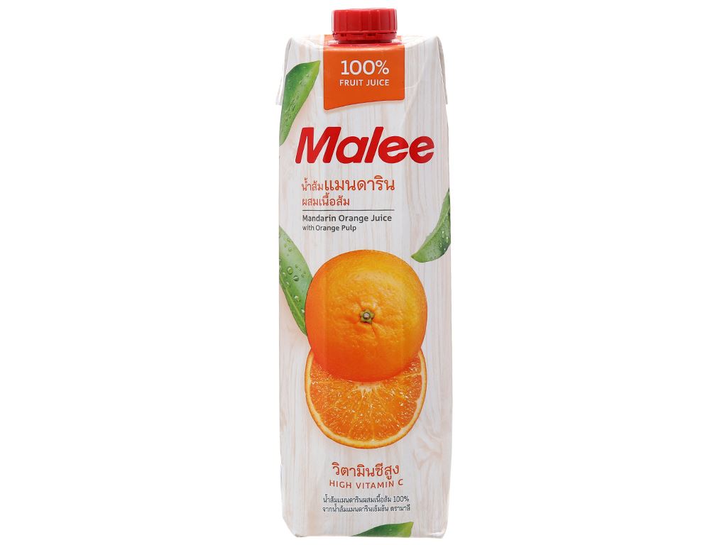 [Hộp 1 Lít] NƯỚC ÉP QUÝT [Thailand] MALEE Mandarin Orange Juice with Orange Pulp (halal) (ttdt)
