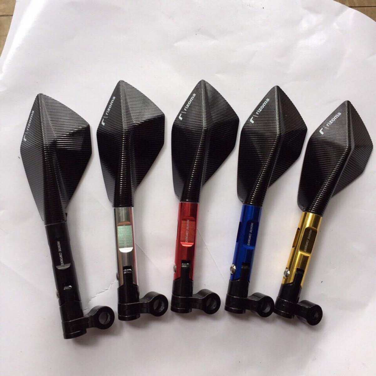 [1 cái trái] Gương xe máy, kiếng xe máy, xe đạp điện 5 cạnh thể thao kiểu dáng Rizoma, chất liệu hợp kim nhôm