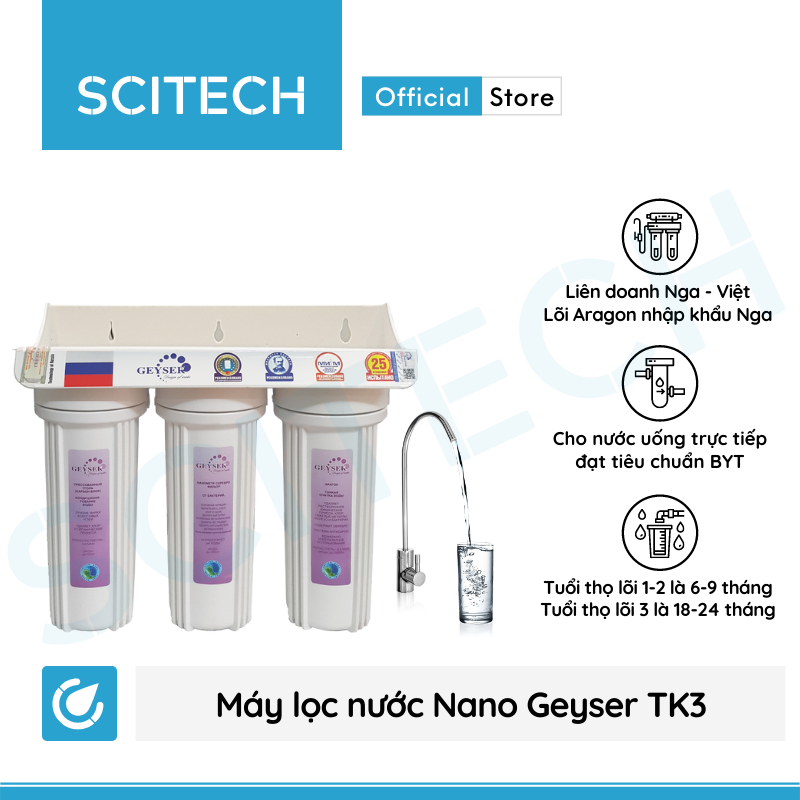 [HCM]Máy lọc nước Nano Geyser TK3 (Dùng uống trực tiếp và lọc nước cho máy tạo nước ion kiềm máy làm đá máy pha cà phê)