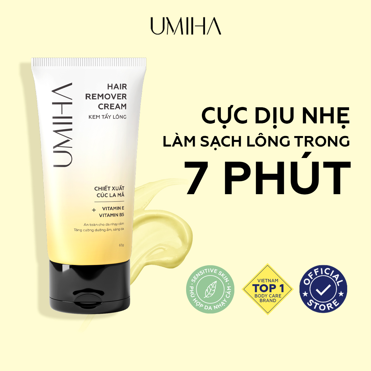 Combo triệt lông bikini vùng kín UMIHA - Thay cho Máy triệt lông khi triệt lông vùng kín với Mỡ trăn và Kem tẩy lông, wax lông