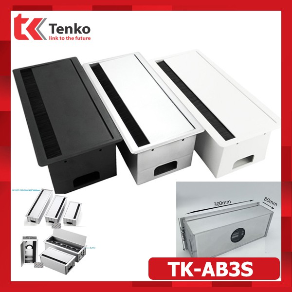 Hộp điện âm bàn nhôm - hộp ổ cắm điện âm bàn có đế 3 module cao cấp tenko tk-ab3s
